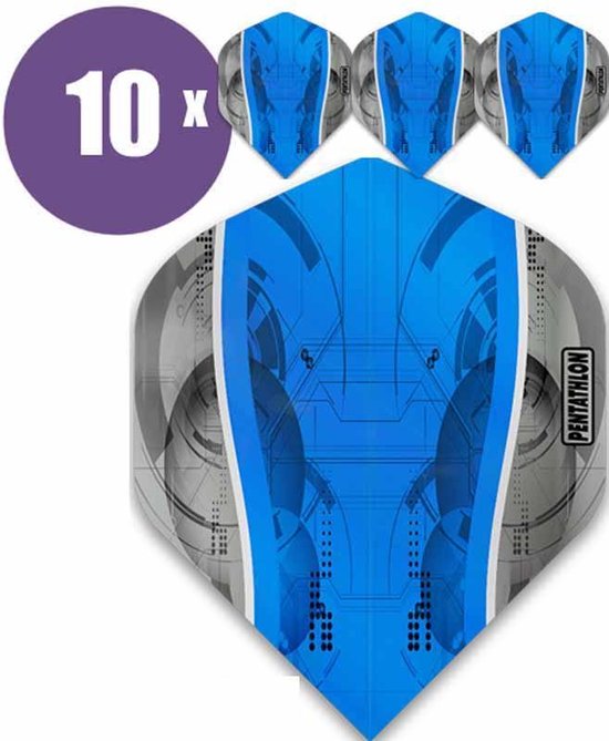 ABC Darts - Dart Flights - Pentathlon Science - Blauw - 10 sets (30 stuks) van ABC Darts