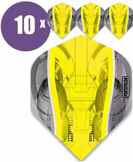 ABC Darts - Dart Flights - Pentathlon Science - Geel - 10 sets (30 stuks) van ABC Darts
