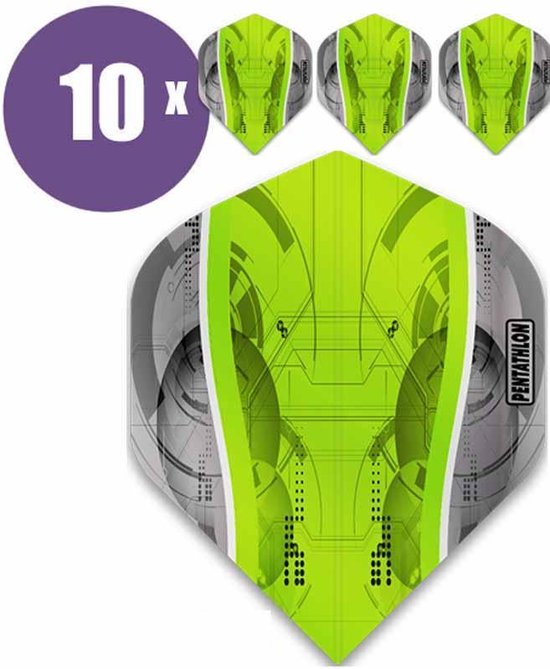 ABC Darts - Dart Flights - Pentathlon Science - Groen- 10 sets (30 stuks) van ABC Darts
