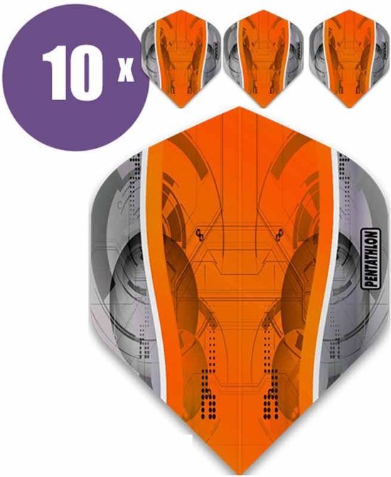 ABC Darts - Dart Flights - Pentathlon Science - Oranje - 10 sets (30 stuks) van ABC Darts