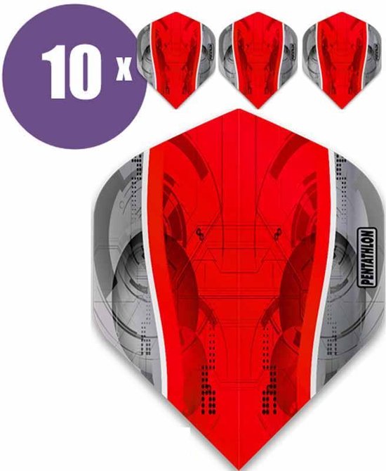 ABC Darts - Dart Flights - Pentathlon Science - Rood - 10 sets (30 stuks) van ABC Darts