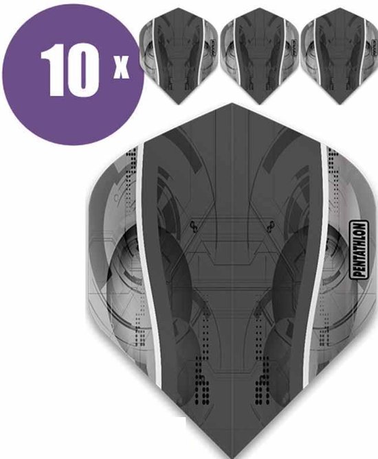 ABC Darts - Dart Flights - Pentathlon Science - Zwart - 10 sets (30 stuks) van ABC Darts
