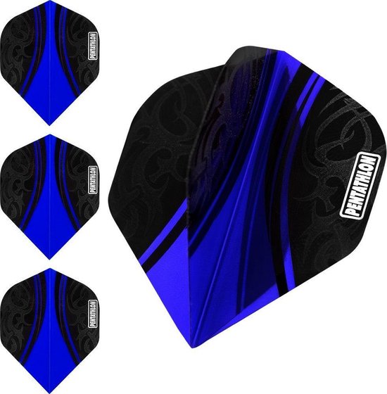 ABC Darts - Dart Flights Pentathlon - Tribal blauw - 10 sets van ABC Darts