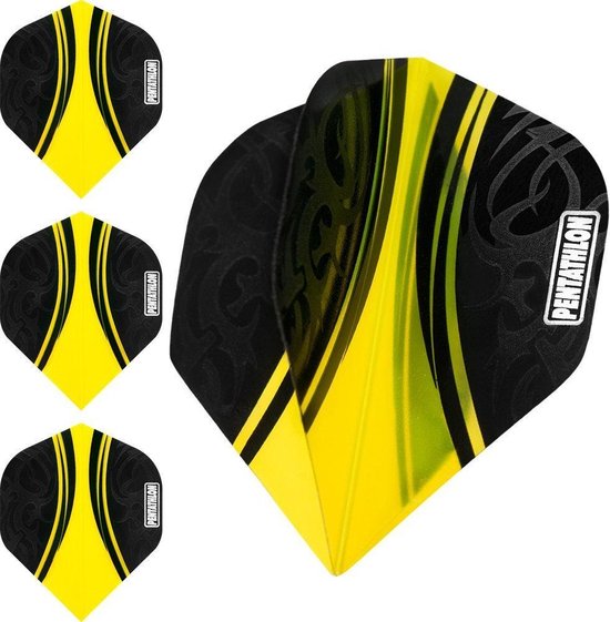 ABC Darts - Dart Flights Pentathlon - Tribal geel - 10 sets van ABC Darts