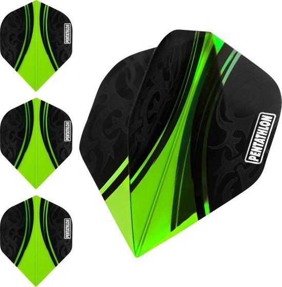 ABC Darts - Dart Flights Pentathlon - Tribal groen - 10 sets van ABC Darts
