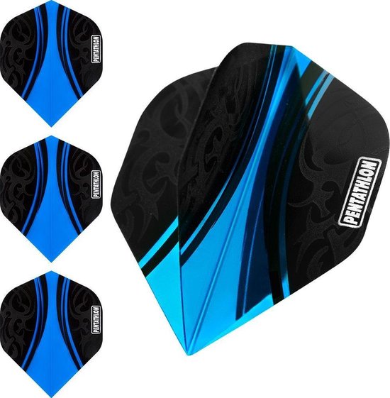 ABC Darts - Dart Flights Pentathlon - Tribal lichtblauw - 10 sets van ABC Darts