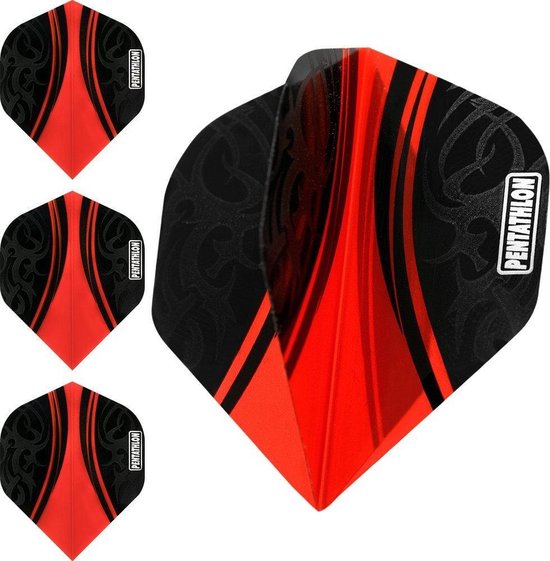 ABC Darts - Dart Flights Pentathlon - Tribal rood - 10 sets van ABC Darts