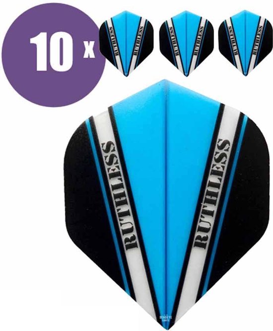 ABC Darts - Dart Flights - Ruthless Vision V Cyan Blauw - 10 sets (30 stuks) van ABC Darts