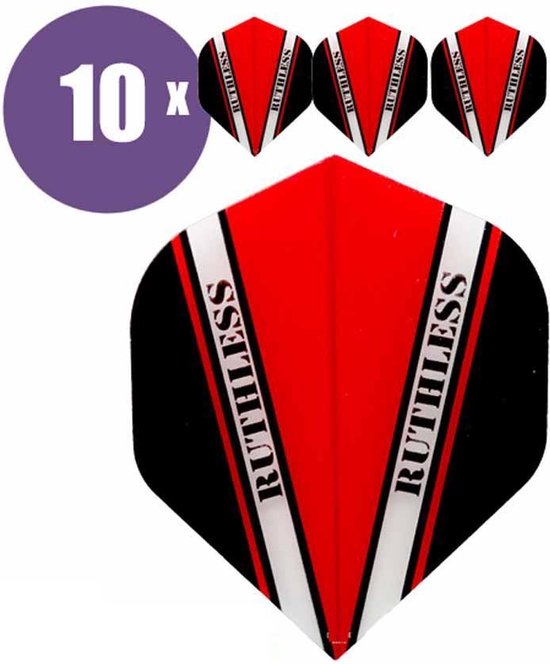 ABC Darts - Dart Flights - Ruthless Vision V Rood - 10 sets (30 stuks) van ABC Darts