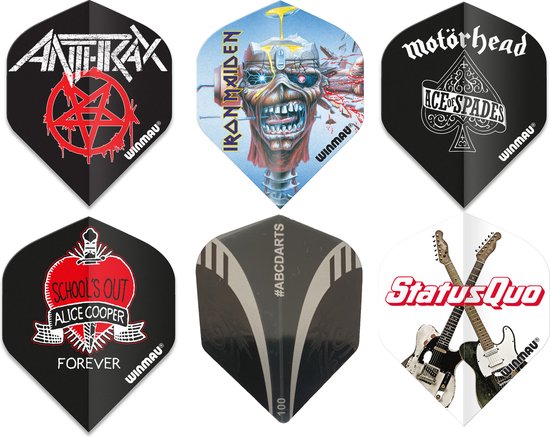 ABC Darts - Dart Flights - Winmau Rock Flights - 6 sets van ABC Darts