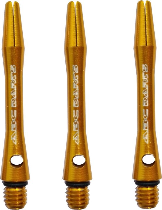 ABC Darts - Dart Shafts - Aluminium Geel - Short - 3 Sets (9 stuk) van ABC Darts