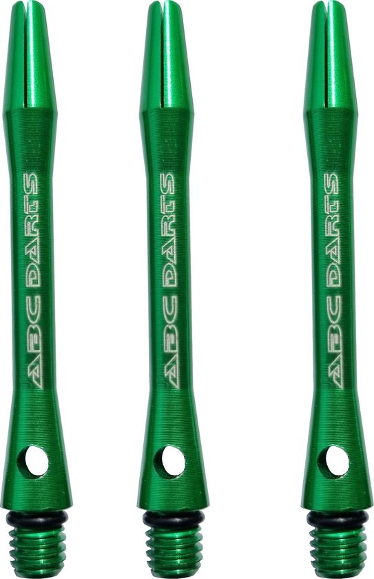 ABC Darts - Dart Shafts - Aluminium Groen - In Between - 3 sets (9 stuk) van ABC Darts
