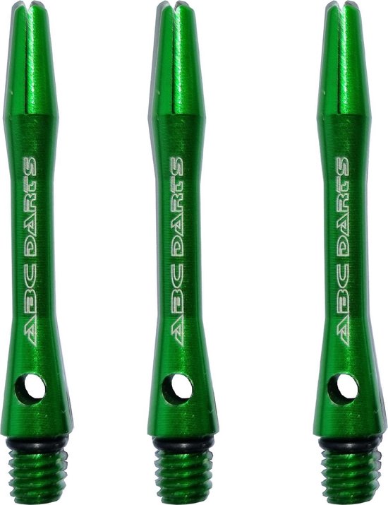 ABC Darts - Dart Shafts - Aluminium Groen - Short - 3 sets (9 stuk) van ABC Darts