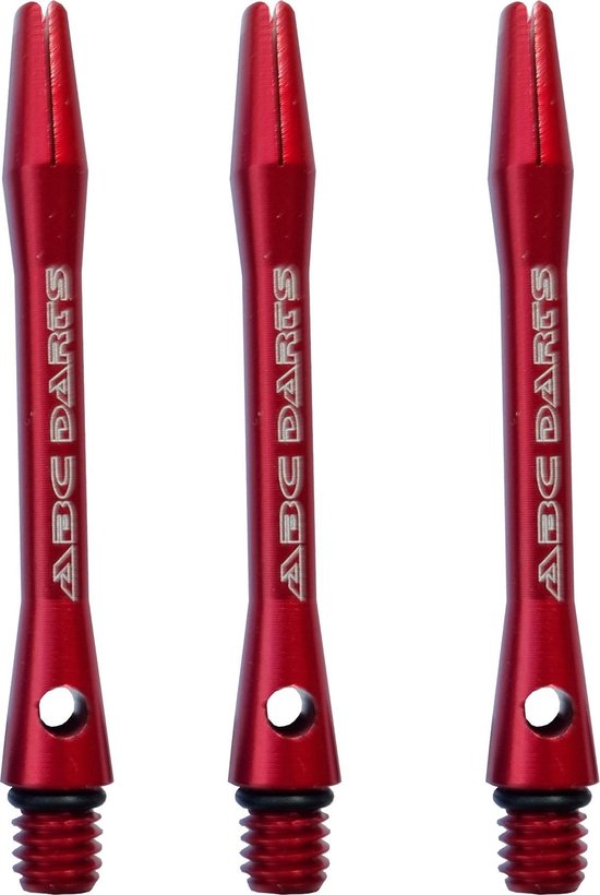 ABC Darts - Dart Shafts - Aluminium Rood - In Between - 3 sets (9 stuk) van ABC Darts