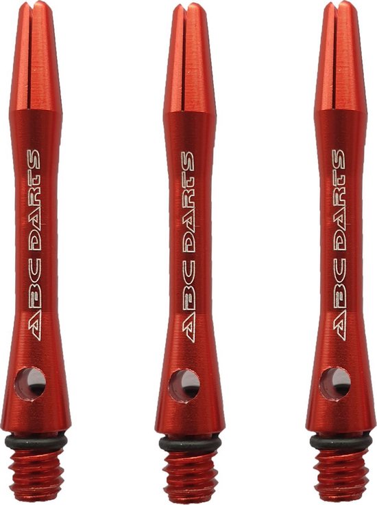 ABC Darts - Dart Shafts - Aluminium Rood - Short - 3 Sets (9 stuk) van ABC Darts