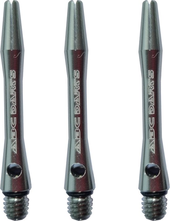 ABC Darts - Dart Shafts - Aluminium Titanium Look - Short - 3 sets (9 stuks) van ABC Darts
