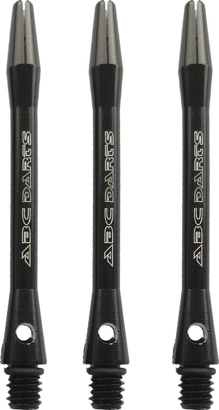 ABC Darts - Dart Shafts - Aluminium Zwart - Medium - 3 Sets (9 stuks) van ABC Darts