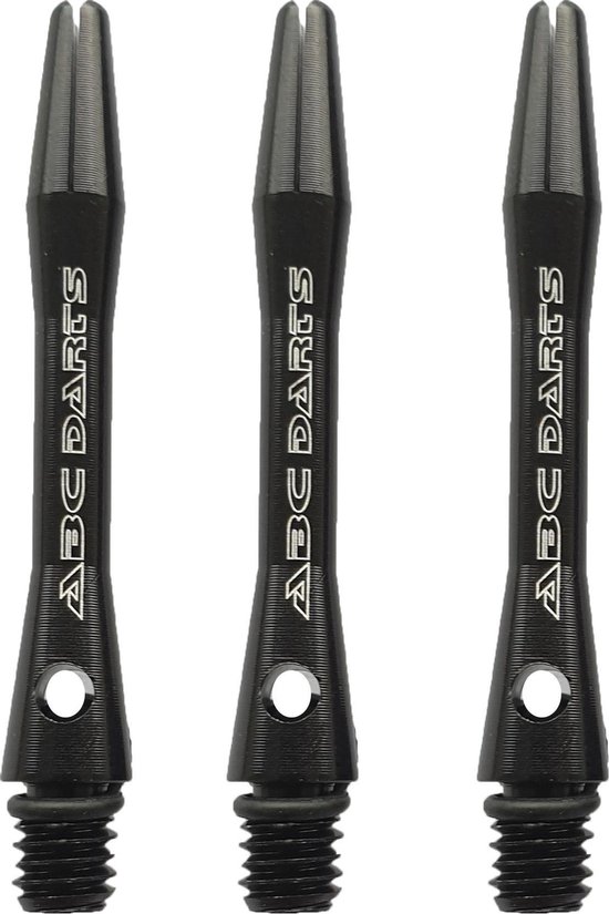 ABC Darts - Dart Shafts - Aluminium Zwart - Short - 3 Sets (9 stuk) van ABC Darts