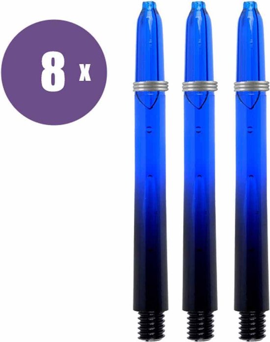 ABC Darts - Dart Shafts - Kunststof Black V Blauw - Medium - 8 sets van ABC Darts