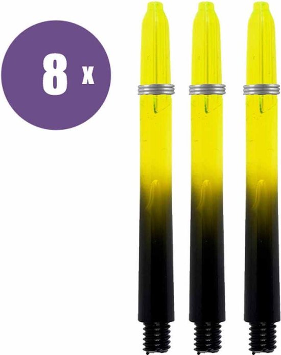 ABC Darts - Dart Shafts - Kunststof Black V Geel - Medium - 8 sets van ABC Darts