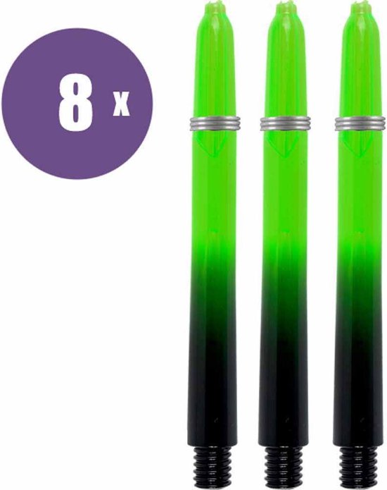 ABC Darts - Dart Shafts - Kunststof Black V Groen - Medium - 8 sets van ABC Darts