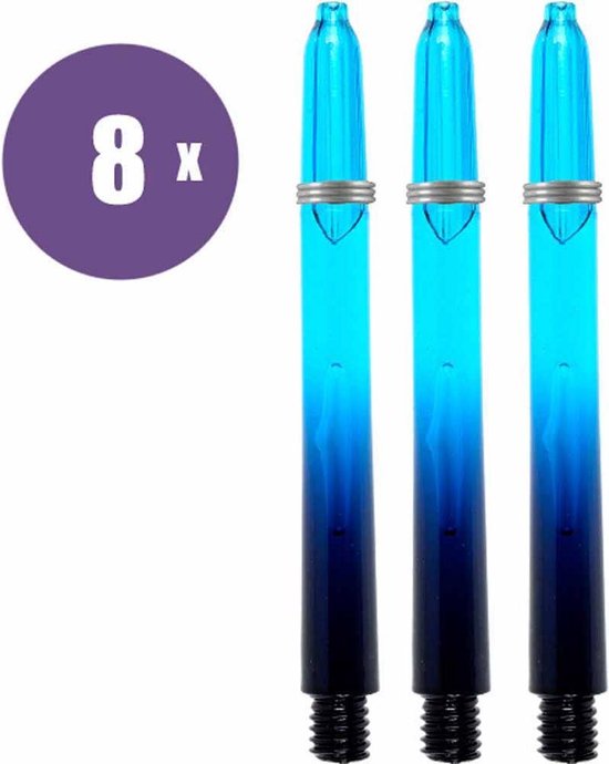 ABC Darts - Dart Shafts - Kunststof Black V Lichtblauw - Short - 8 sets van ABC Darts