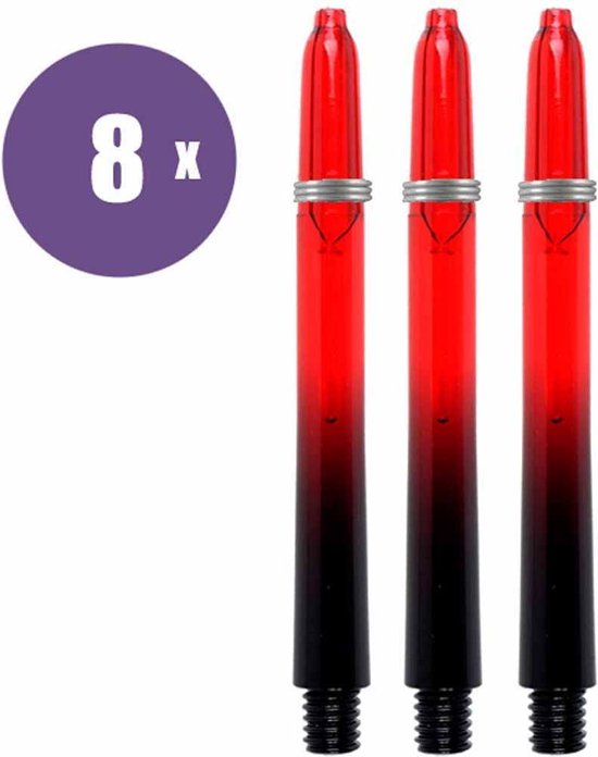 ABC Darts - Dart Shafts - Kunststof Black V Rood - Medium - 8 sets van ABC Darts