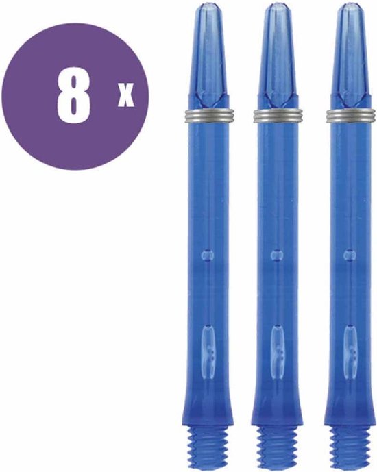 ABC Darts - Dart Shafts - Kunststof Glow Blauw - Medium 8 sets van ABC Darts