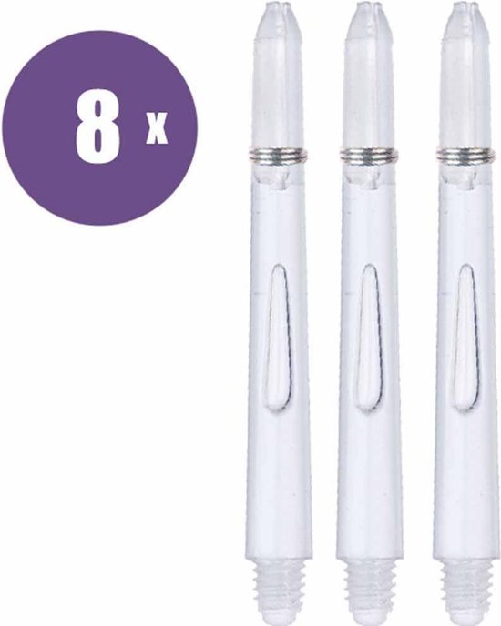 ABC Darts - Dart Shafts - Kunststof Glow Helder - Medium 8 sets van ABC Darts