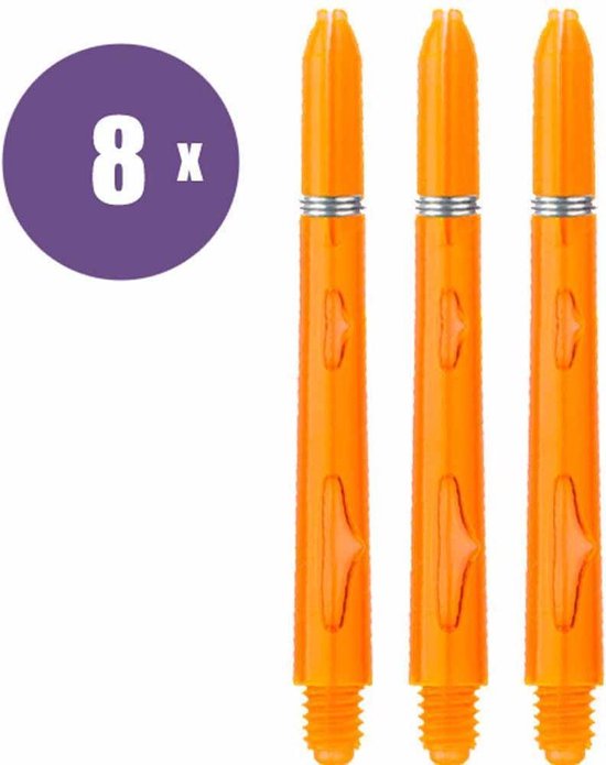 ABC Darts - Dart Shafts - Kunststof Glow Oranje - Medium 8 sets van ABC Darts