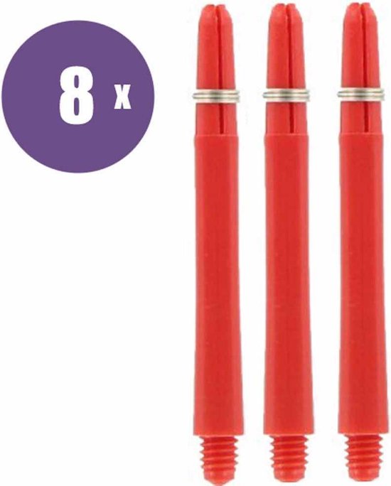 ABC Darts - Dart Shafts - Kunststof Rood - Medium - 8 sets van ABC Darts