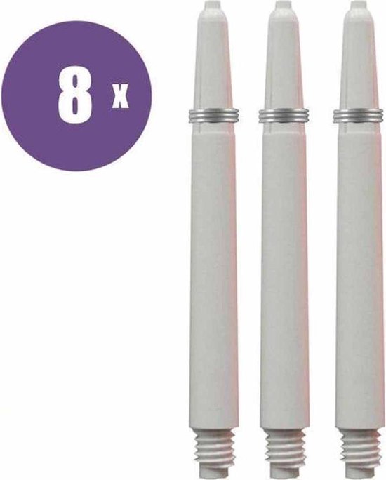 ABC Darts - Dart Shafts - Kunststof Wit - Medium - 8 sets van ABC Darts