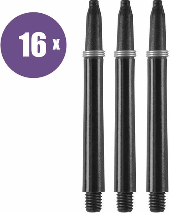 ABC Darts - Dart Shafts - Kunststof Zwart - Medium - 16 sets van ABC Darts