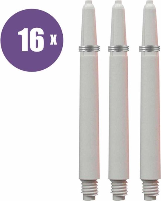 ABC Darts - Dart Shafts - Wit - medium - 16 sets van ABC Darts