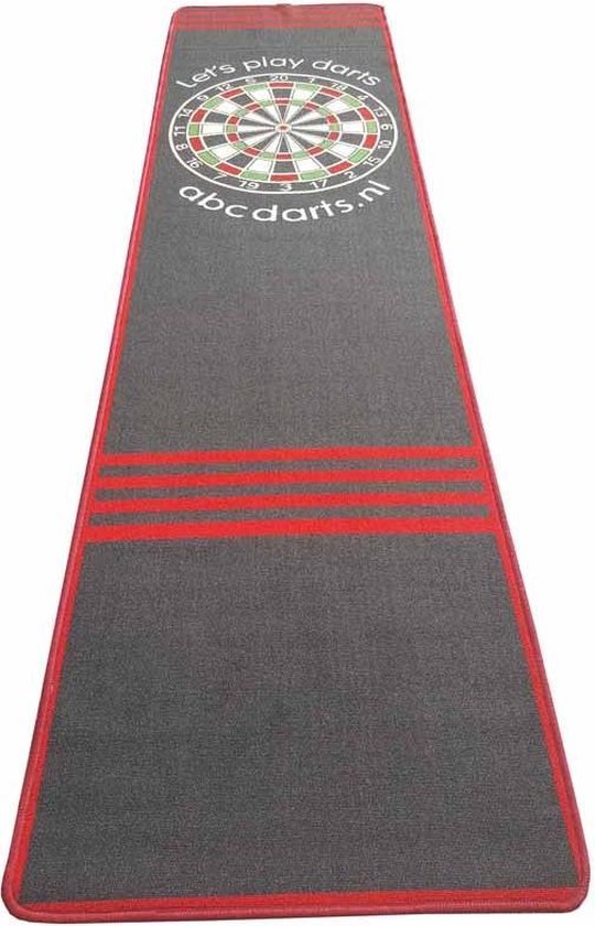ABC Darts - Dartmat Antracite Rood - XL - 300 x 80 cm van ABC Darts