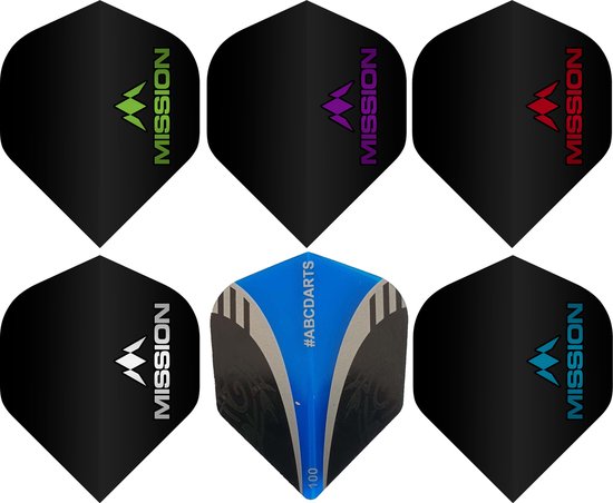 ABC Darts - Mission Darts - Dartflights Metallic - 6 sets van ABC Darts