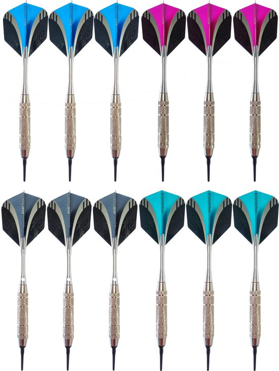 ABC Darts - Softtip Dartpijlen Voor Elektronisch Dartbord ZILVER - 12 stuks van ABC Darts