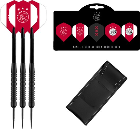 Ajax Dartpijlen - Black - 23 gram - Multipack 5 Sets Dart Flights - Dart Shafts - Darts - Cadeau van Ajax