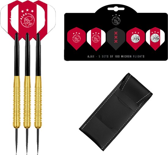 Ajax Dartpijlen - Gold - 23 gram - Multipack 5 Sets Dart Flights - Dart Shafts - Darts - Cadeau van Ajax