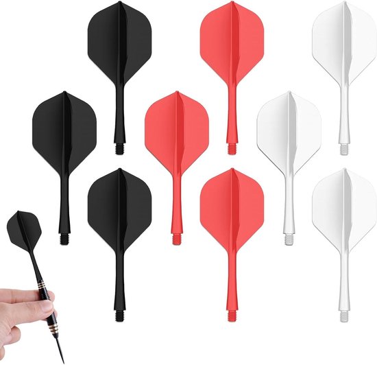 All4You - Dartaccessoires- Dart Flights en Shafts - Dartflights met schacht - Flexibel materiaal - 9 stuks - 70 mm - K Flex dartvleugels - Vervangbare dartvleugels - Geschikt voor dartpijlen - Diverse kleuren. van All4You