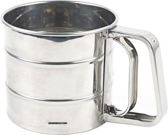 Allecta Roestvrijstalen zeef - keukenzeef voor meel, cacao en poedersuiker - eenvoudige bediening met één hand van Allecta