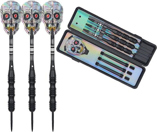 Allecto - Dartpijlen Wolfraamstaal - Aluminium Schachten - Stijlflights - Professioneel - Set van 3 - Metaal - Geschikt voor Dartboard - 24 gram - Tas van Merkloos