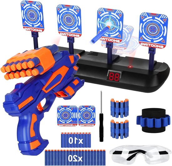 Allecto Plus - Elektronisch Schietspel met 4 Digitale Auto Reset Doelen en Foam Darts - Leuk Cadeau voor Jongens en Meisjes 6-10 Jaar - Schietschijf voor Verjaardag & Kerstmis