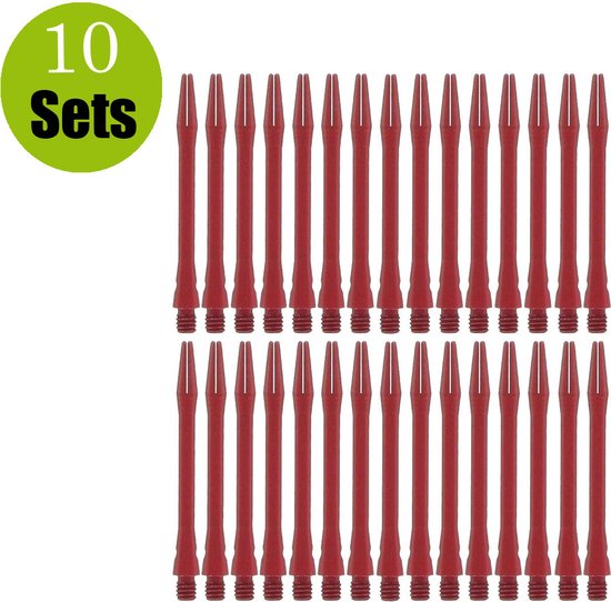 Aluminium Dart Shafts - Rood - Medium - (10 Sets) van Harrows