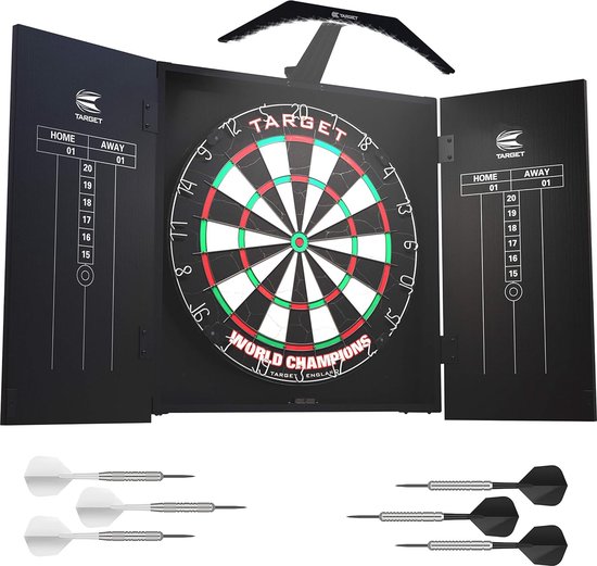 Arc Dartboard Verlichtingssysteem - Home Cabinet Set met Wereldkampioenen dartbord van Unicorn
