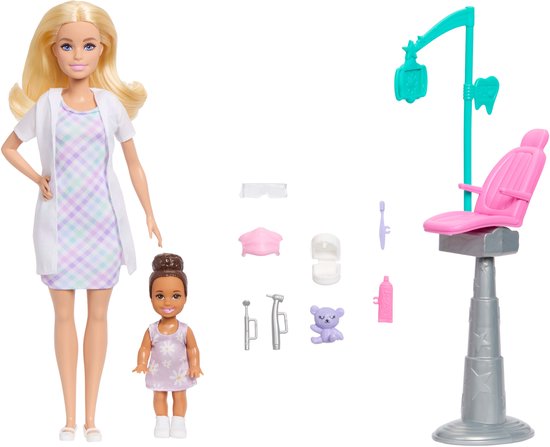 Barbie pop tandarts speelset - educatief speelgoed met accessoires. van Merkloos