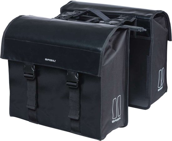 Basil Urban Load dubbele fietstas MIK, 48-53L, zwart van Basil