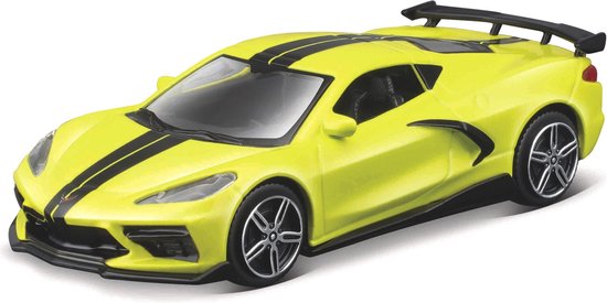 Bburago Chevrolet Corvette Stingray Coupe modelauto schaalmodel 1:43 geel van Bburago