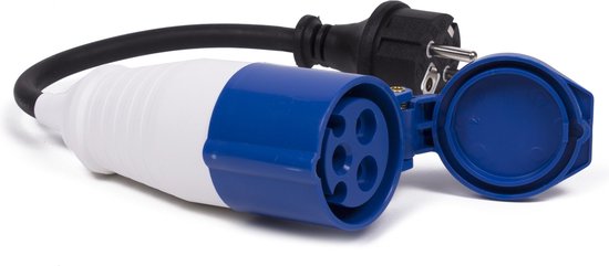 Benson Verloopkabel Schuko naar CEE - Spatwaterdicht - 395 mm - Neopreen - 230V van Benson