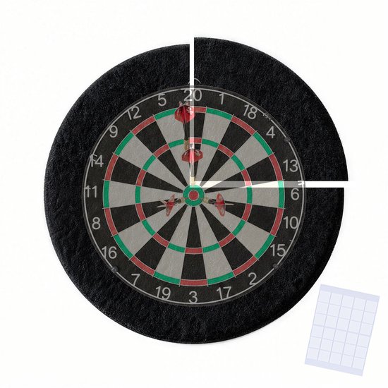 Beschermring voor dartbord - 4-delig - 60 cm - zwart van Merkloos